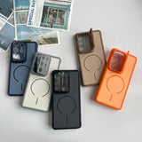 Matte Magnetic Flip Kickstand Case for Samsung