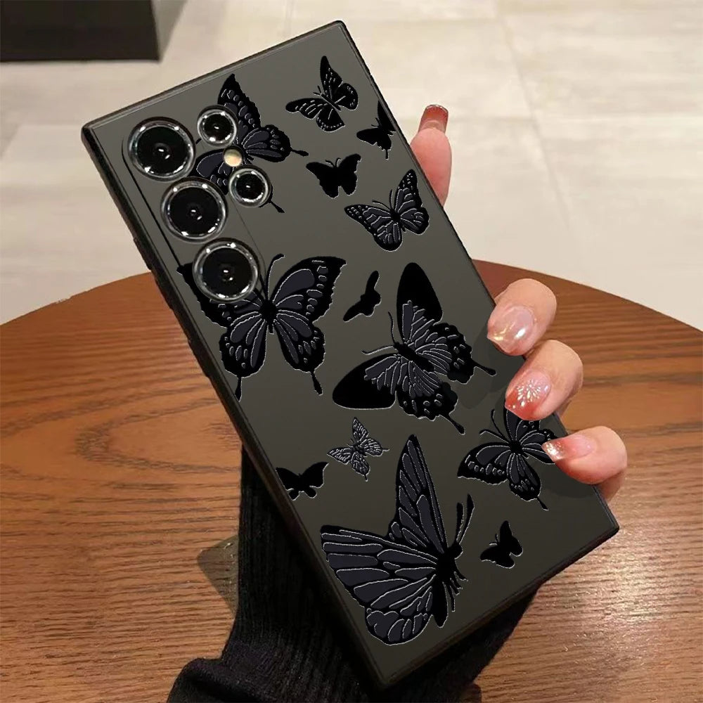 Black Butterfly Phone Case For Samsung Galaxy
