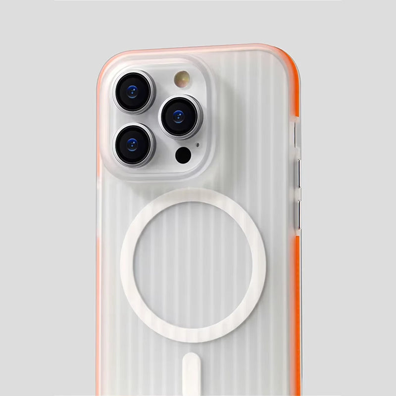 Corrugated Pattern Non-slip Bumper Hard PC Matte Case For iPhone