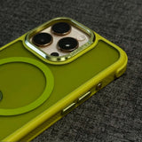 Luxury Magsafe Magnetic Holder Silicone Frame Case For iPhone