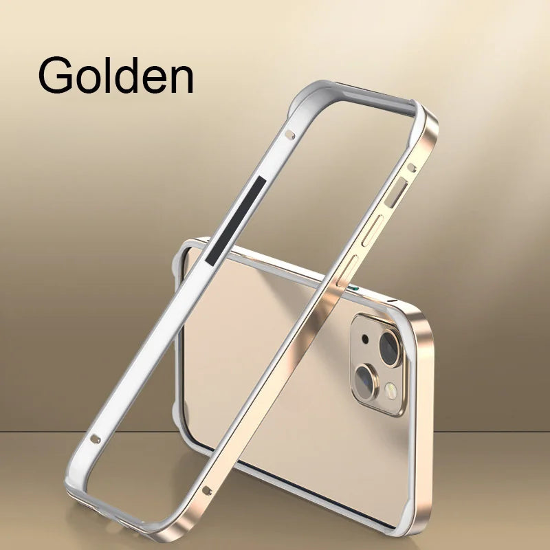 Hybrid Silicone Frame Aluminum Metal Phone Case For iPhone