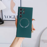 For Magsafe Liquid Silicone Magnetic Phone Case For Samsung