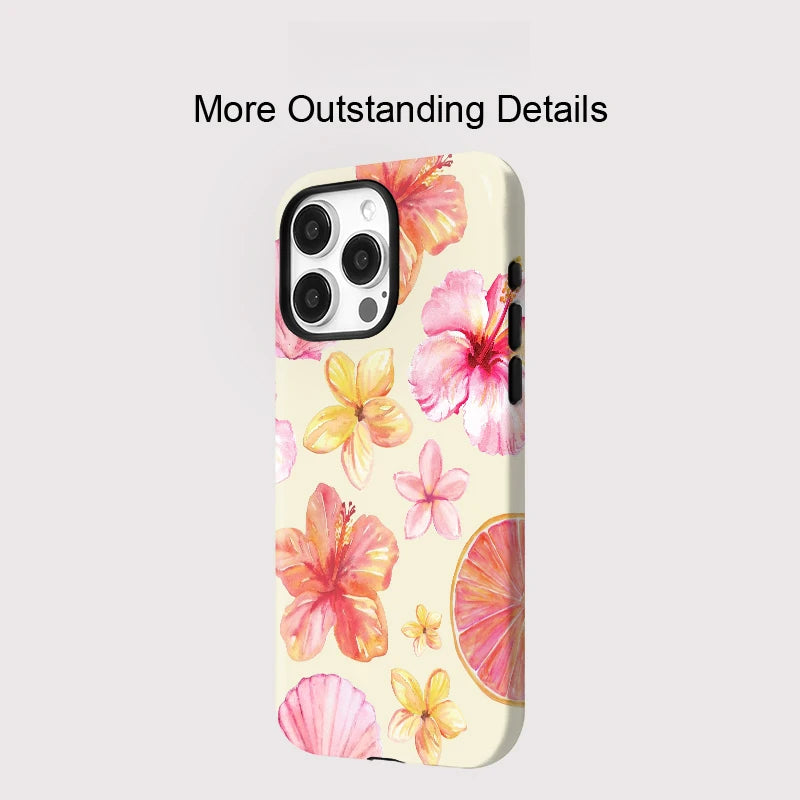 Luxury Magnetic 2 in 1 Flower Pattern Shockproof Case For iPhone