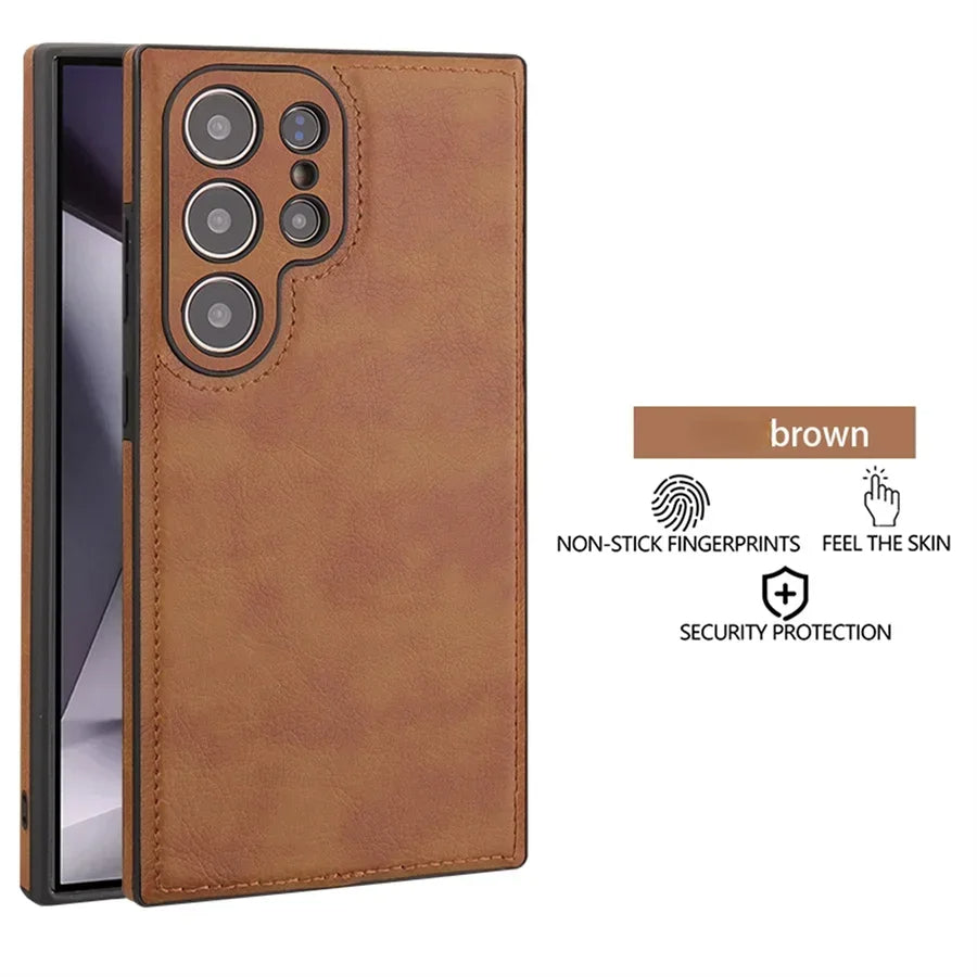 Luxury Vintage PU Leather Case for Samsung