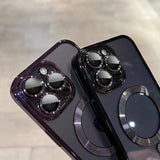 Luxury Magnetic Plating Clear Shockproof Silicone Case For iPhone