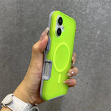 Magnetic Neon Color Matte Translucent Armor Shockproof Case For iPhone