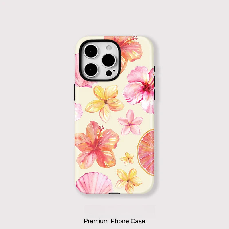 Luxury Magnetic 2 in 1 Flower Pattern Shockproof Case For iPhone