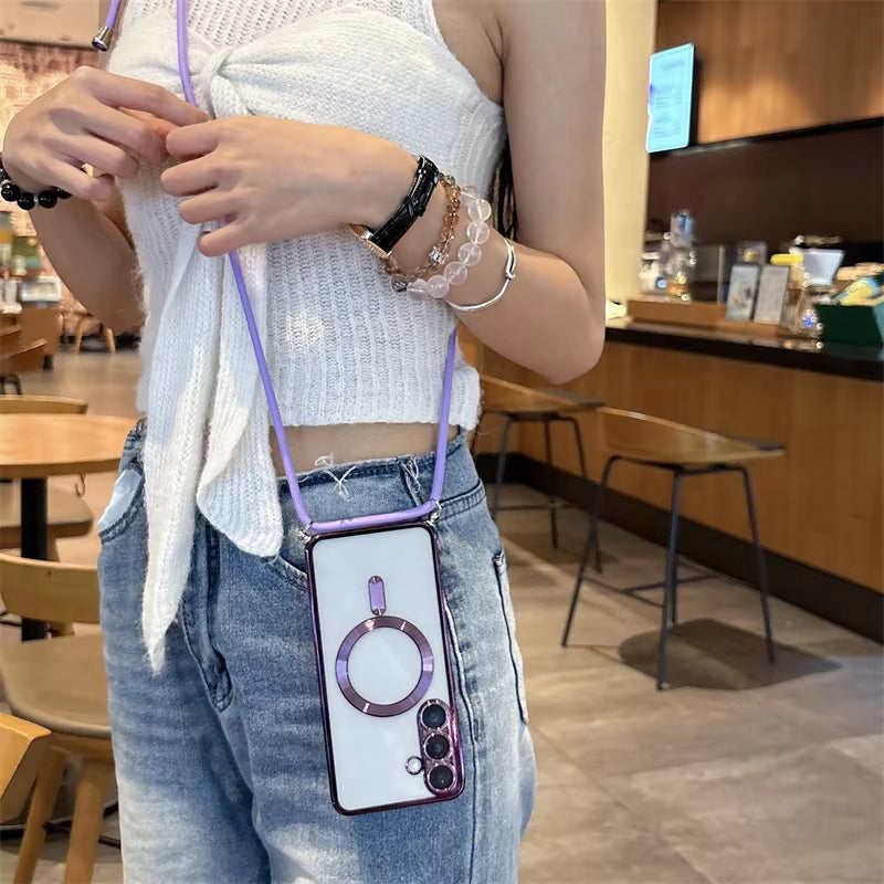 Crossbody Lanyard Magnetic Case For Samsung