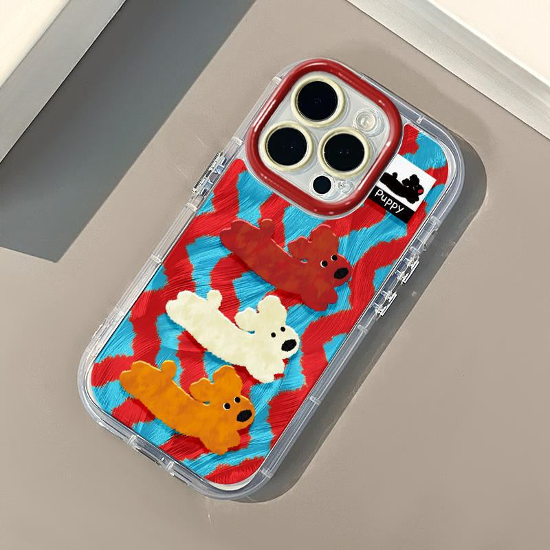 Cartoon Striped Sausage Dog Phone Case For iPhone