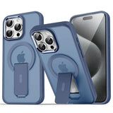 Folding Stand & Magnetic Matte Translucent Case For iPhone
