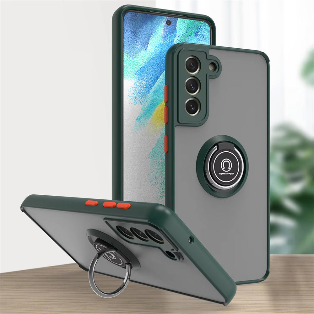 Car Magnetic Ring Bracket Silicone Cover Phone Case For Samsung Galaxy