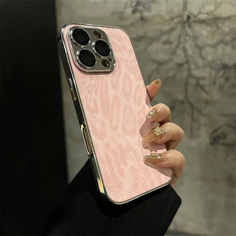 Leopard Texture Leather Case For iPhone