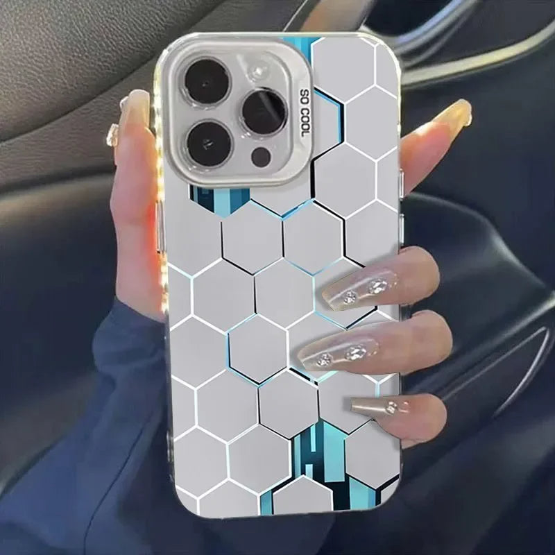 Luxury Honeycomb Cube Cyberpunk Case For iPhone