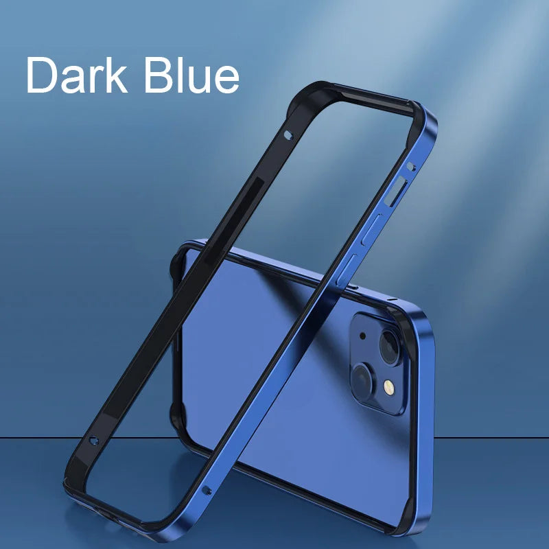 Hybrid Silicone Frame Aluminum Metal Phone Case For iPhone