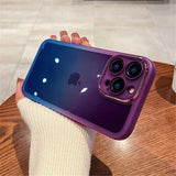 Luxury Gradient Rainbow Clear Phone Case For iPhone