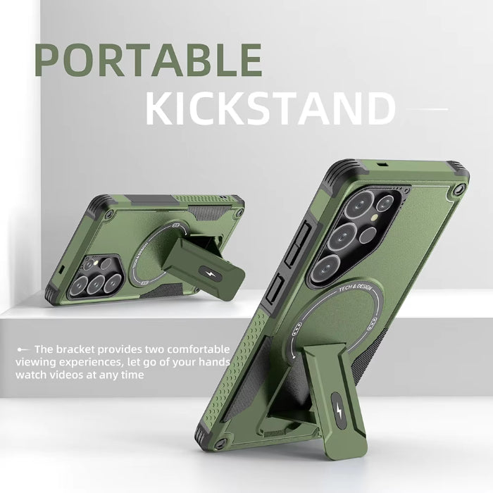 Fold Stand Holder Magnetic Armor Case For Samsung