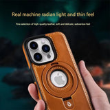 Luxury Magnetic Stand Ring PU Leather Phone Case For iPhone