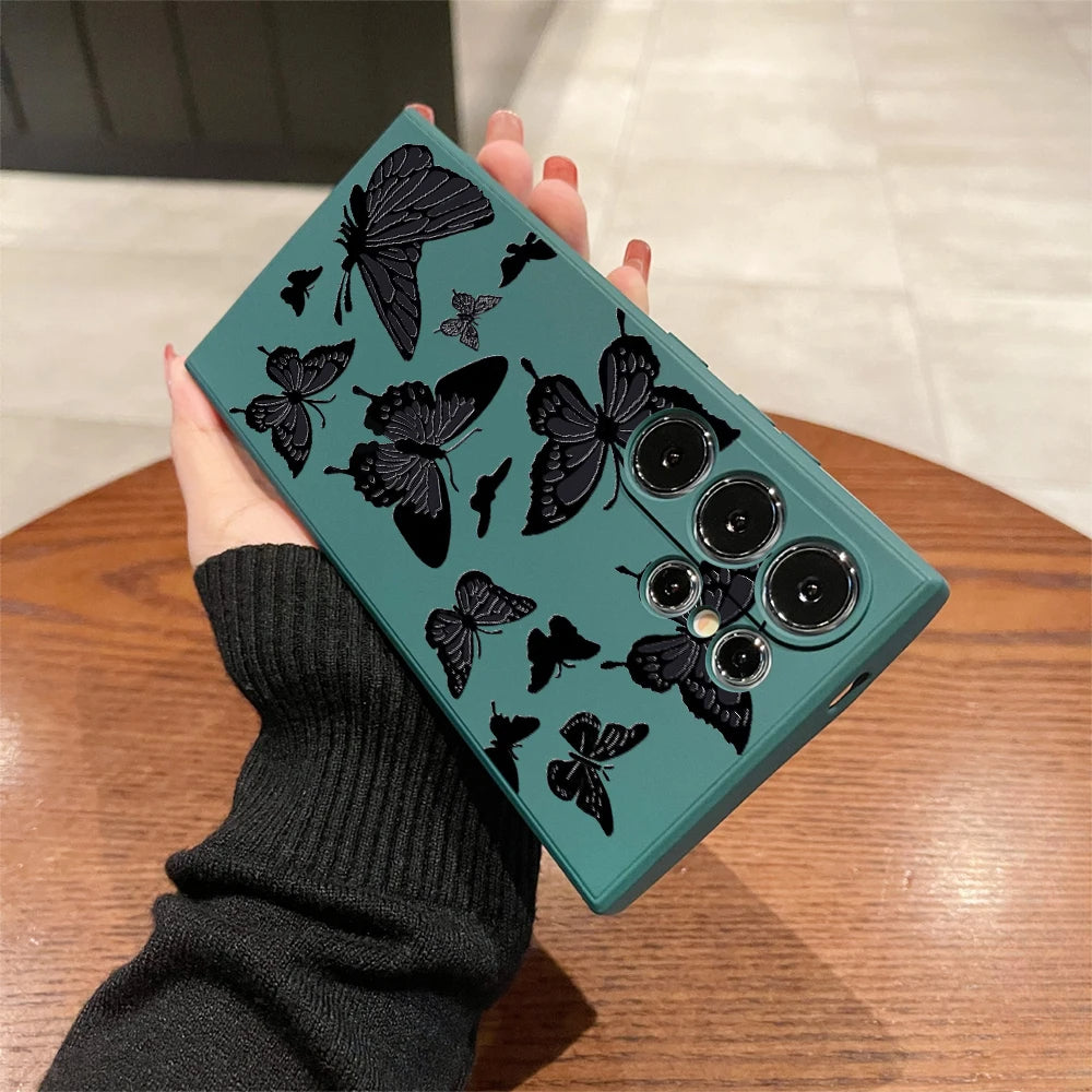 Black Butterfly Phone Case For Samsung Galaxy