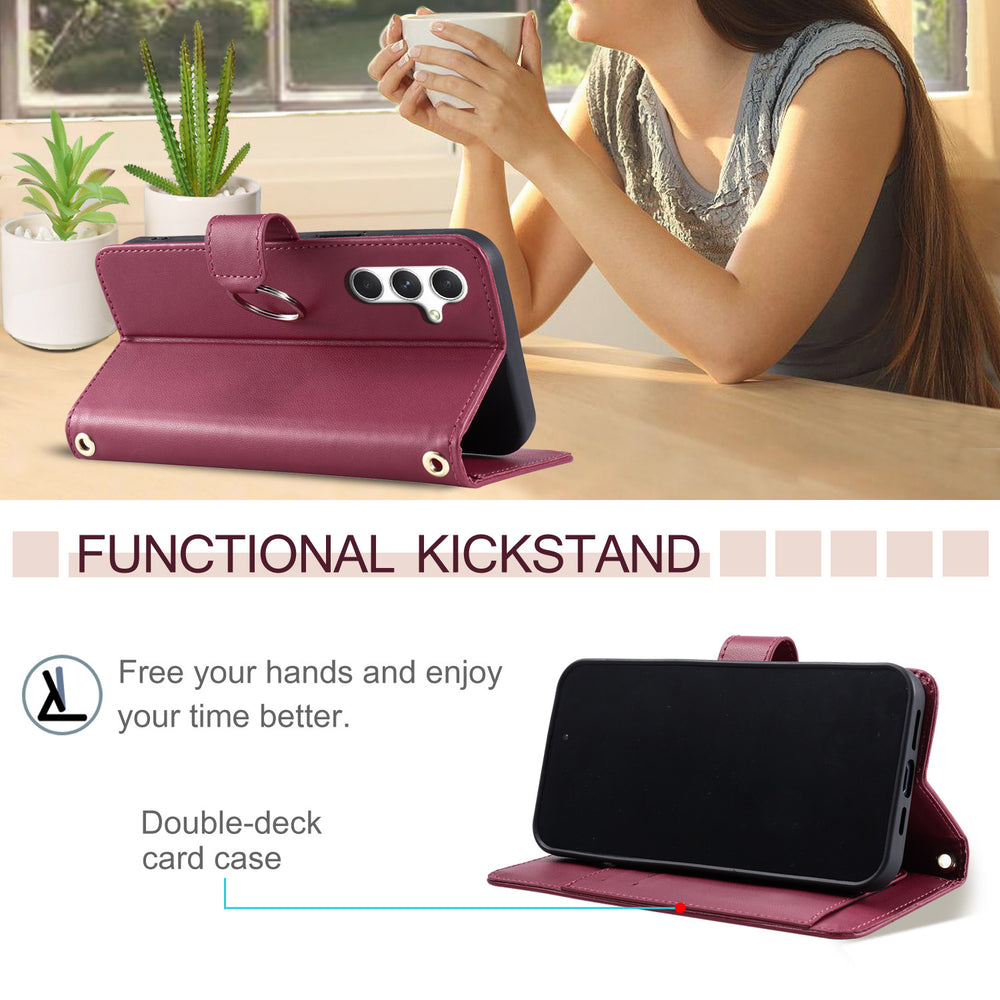 Leather Wallet Ultra Flip Case For Samsung Galaxy