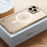Magsafe Magnetic Metal Aluminum Alloy Translucent Case For iPhone