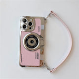 Luxury Retro Stereo Camera Hand with Lanyard Case For iPhone