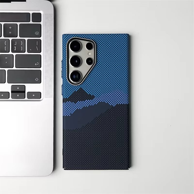 Luxury Carbon Fiber Wireless Charging Magsafe Case for Samsung