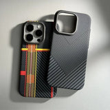 Carbon Fiber Abstract Geometric MagSafe Case For iPhone