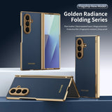 Full Cover Leather Case With Screen Tempered Glass for Samsung