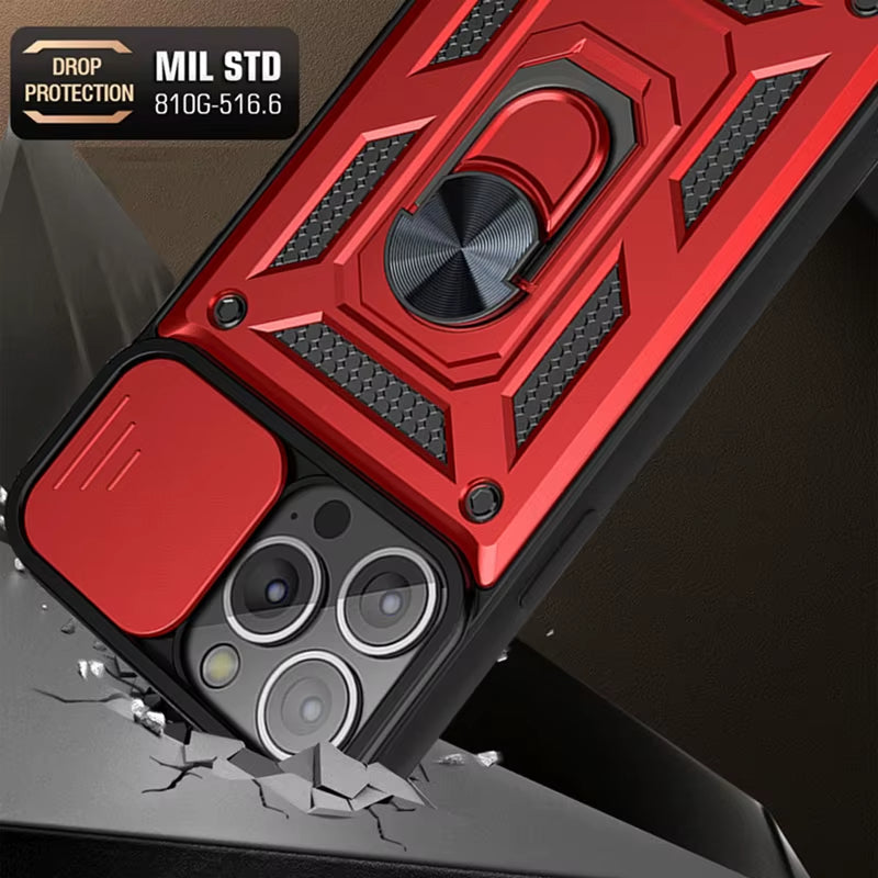 Armor Shockproof Magnetic Ring Stand Holder Case For iPhone