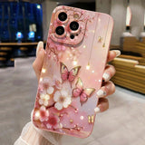 Butterfly & Floral Design Shockproof Case for iPhone