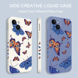 Butterfly Side Pattern Soft Case For iPhone