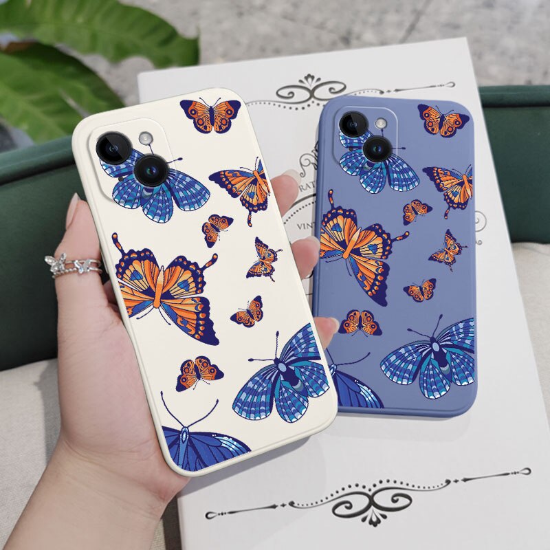Butterfly Side Pattern Soft Case For iPhone