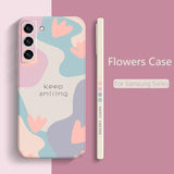 Cartoon Flower SIlicone Case For Samsung
