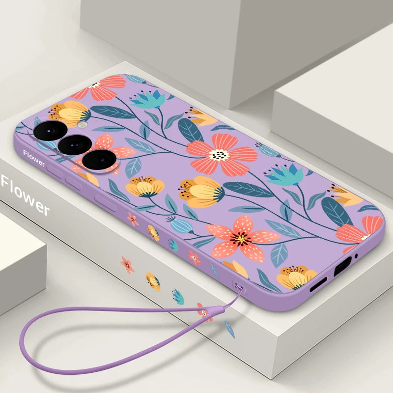 Colorful Flower Soft Silicone Case For Samsung