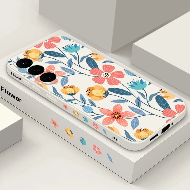 Colorful Flower Soft Silicone Case For Samsung