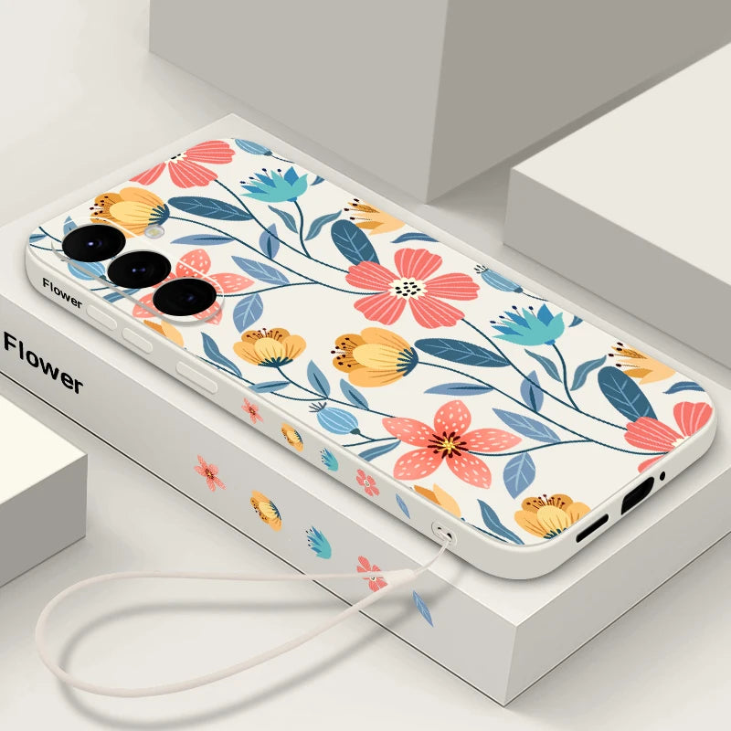 Colorful Flower Soft Silicone Case For Samsung