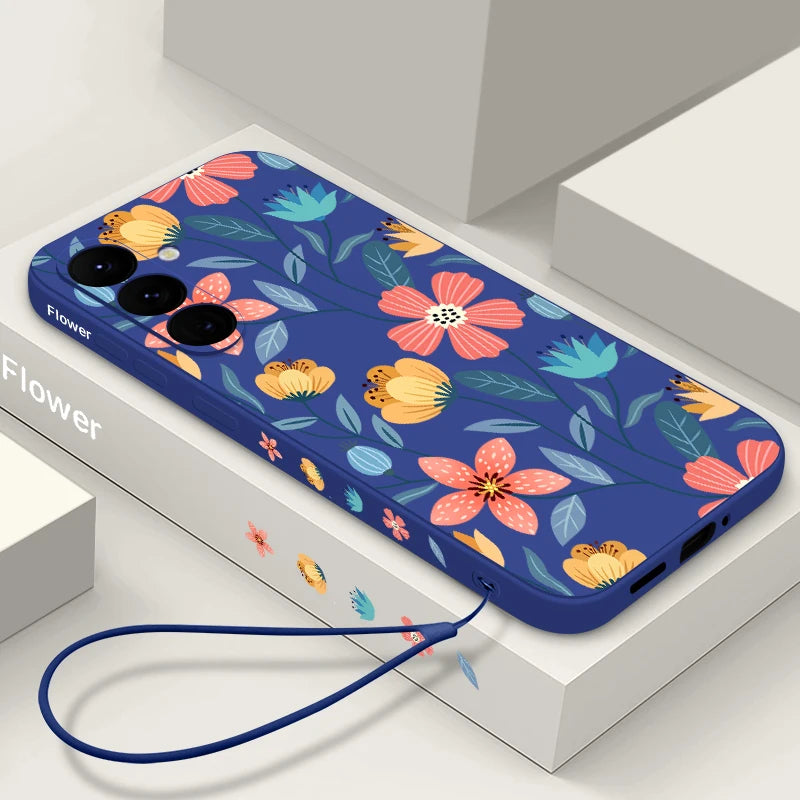 Colorful Flower Soft Silicone Case For Samsung