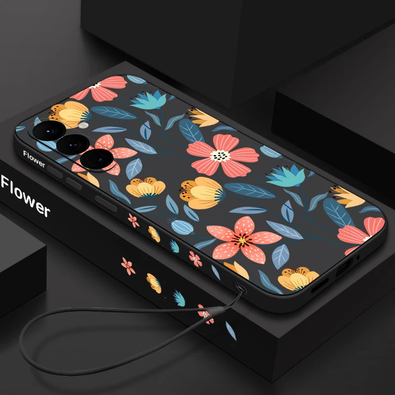 Colorful Flower Soft Silicone Case For Samsung