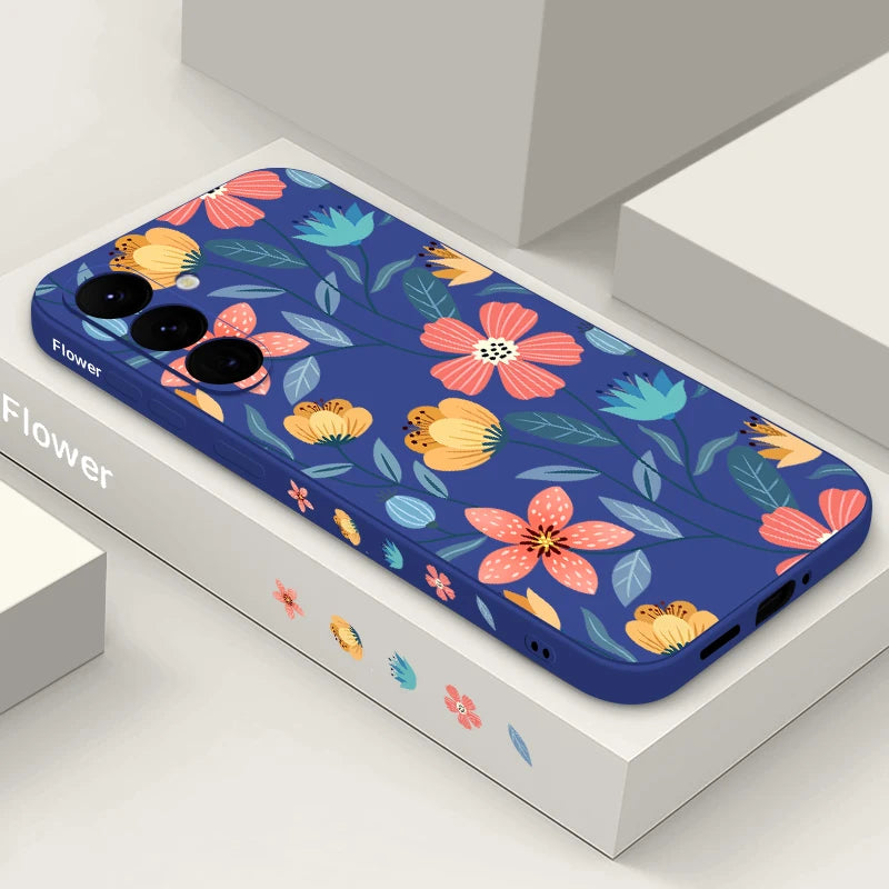 Colorful Flower Soft Silicone Case For Samsung