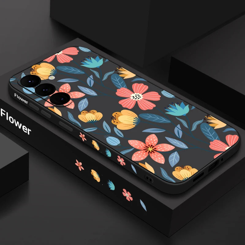 Colorful Flower Soft Silicone Case For Samsung