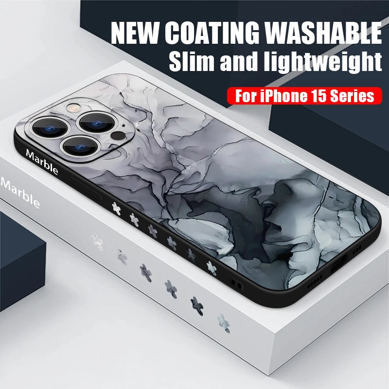 Colorful Marble Silicone Shockproof Case For iPhone