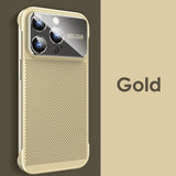 Cooling Rimless Glass Big Window Case For iPhone