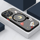 Cute Space Astronaut Magnetic Case For iPhone