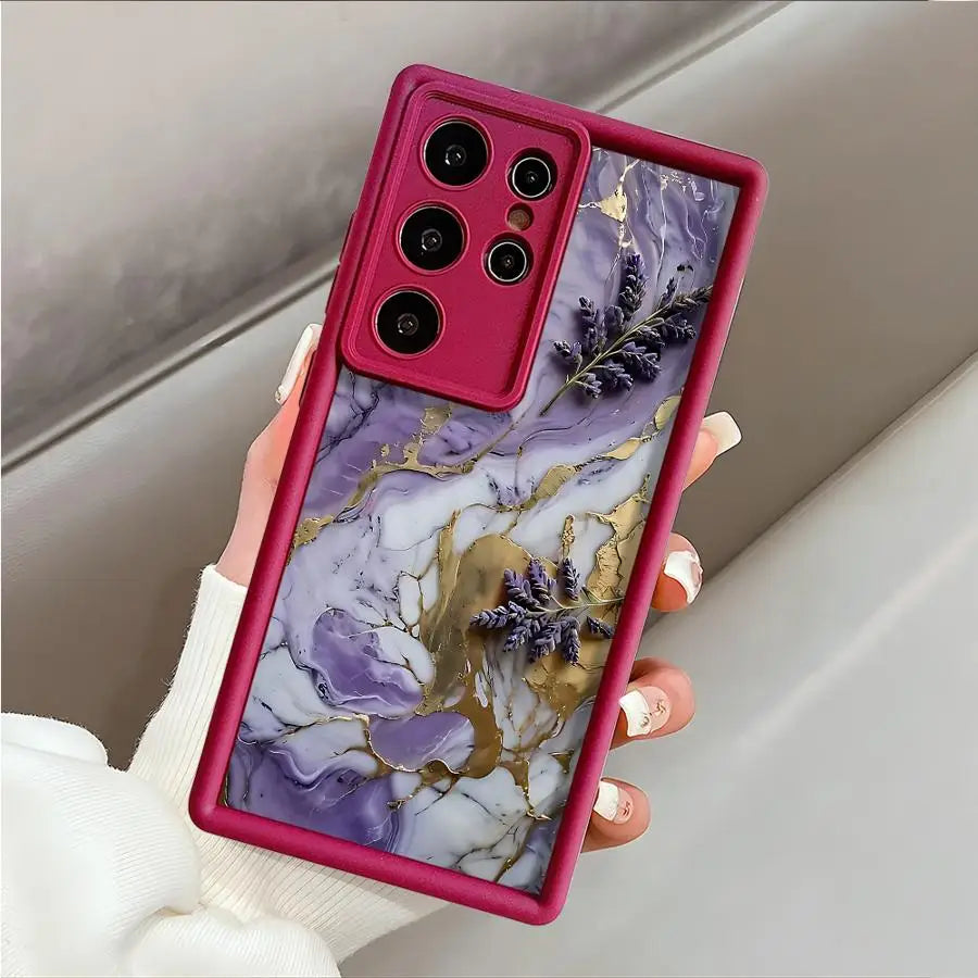 Flower Marble Soft Silicone Case for Samsung