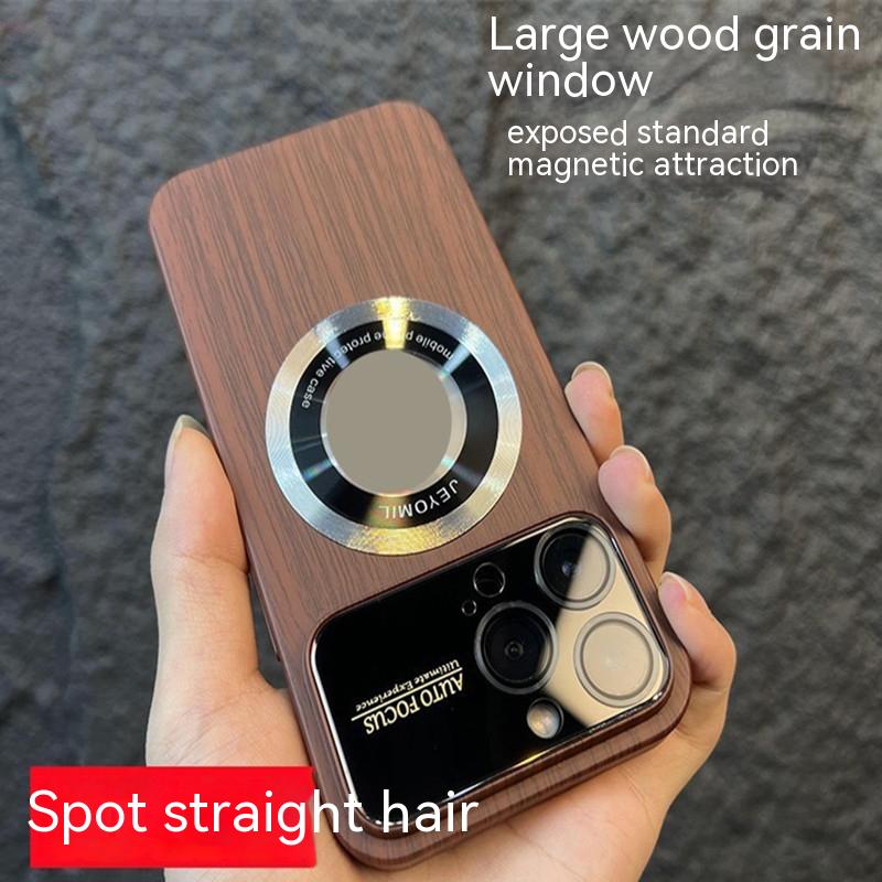 Natural Wooden Texture Car Magnet Case For iPhone