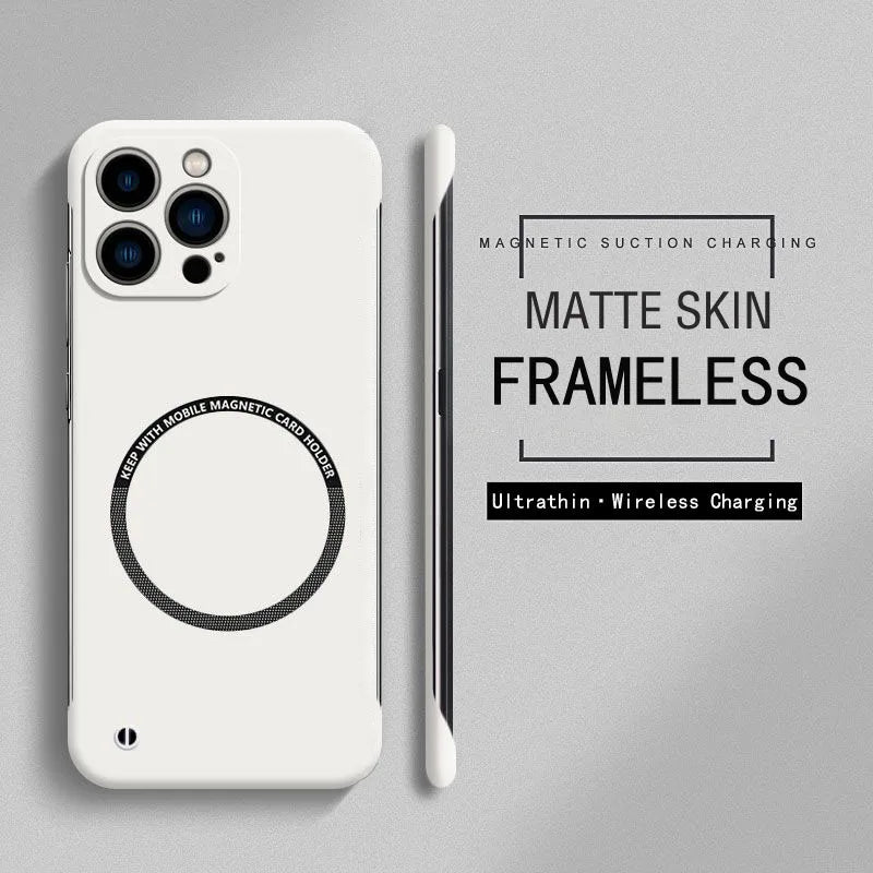 Frameless Magnetic Hard PC Matte Case For iPhone