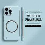 Frameless Magnetic Hard PC Matte Case For iPhone