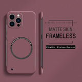 Frameless Magnetic Hard PC Matte Case For iPhone