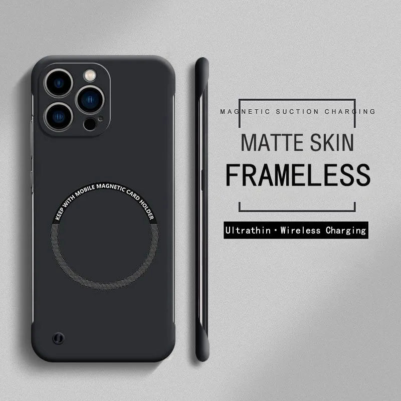 Frameless Magnetic Hard PC Matte Case For iPhone