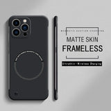 Frameless Magnetic Hard PC Matte Case For iPhone